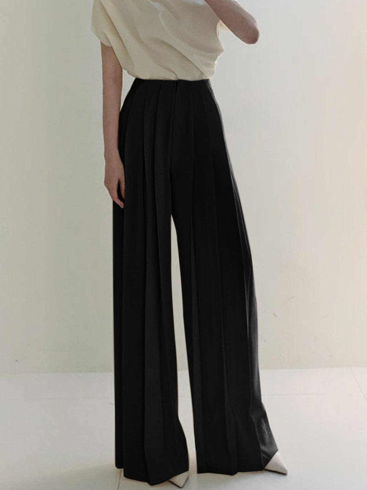 Plissé Hoge Taille Wijde Pantalon Voor Modieuze Vrouwen – Elegant Design, Comfortabele Pasvorm & Ideaal Voor Zowel Dagelijks Gebruik Als Speciale Gelegenheden.