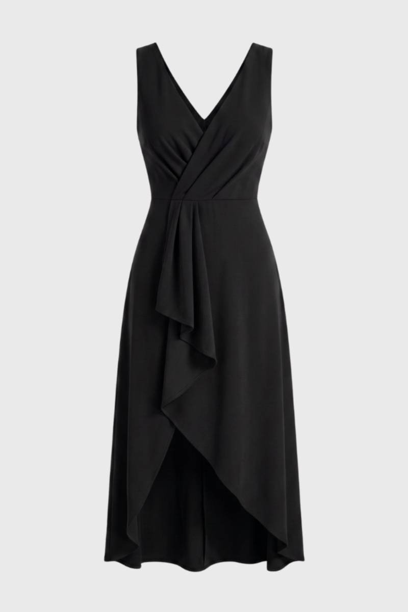 Paarse Elegante Overslag Midi Jurk